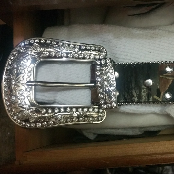 BLAZIN ROXX Accessories - BLAZIN ROXX CAMO PRINT CRYSTAL STUDDED BELT